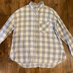 old navy gray and white flannel